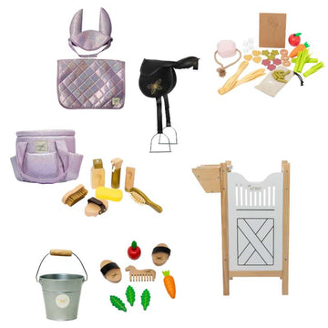 By Astrup Stable and Equipment Package for Riding Horses - Maxi - Purple Glitter 