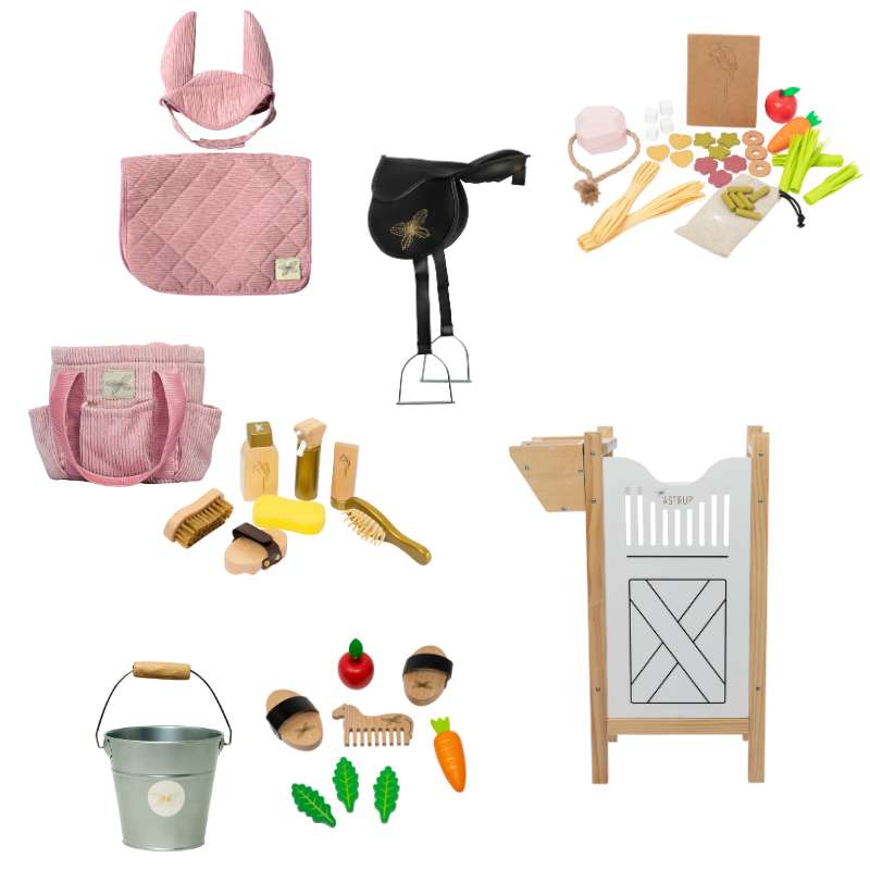 By Astrup Stable and Equipment Package for Riding Horses - Maxi - Pink Velvet 