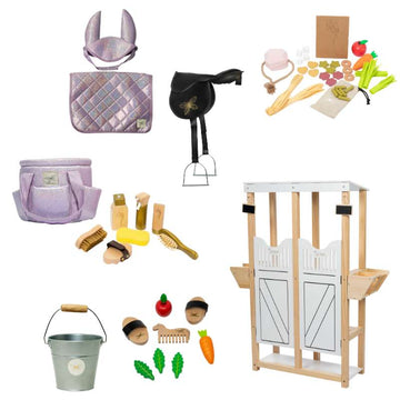 By Astrup Stable and Equipment Package for Riding Horses - Mega - Purple Glitter 