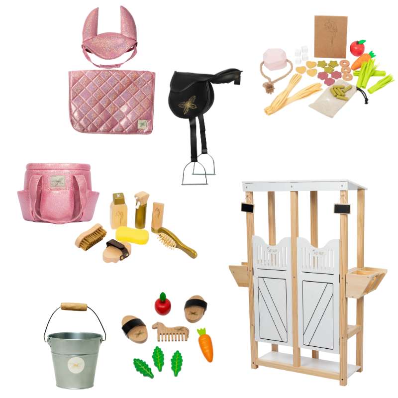 By Astrup Stable and Equipment Package for Riding Horses - Mega - Pink Glitter 