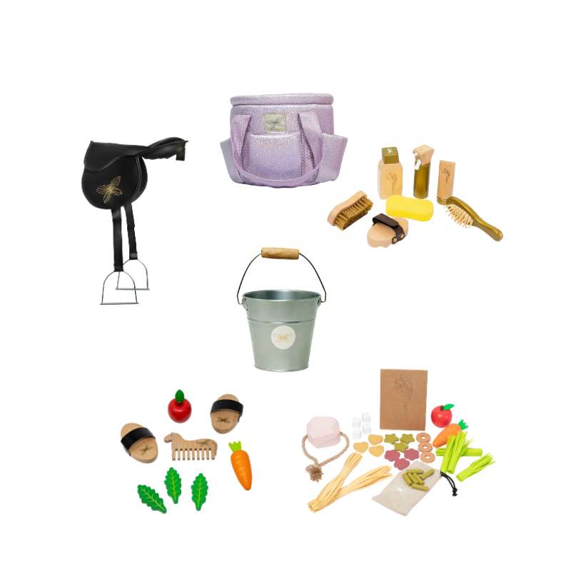 By Astrup Stable and Equipment Package for Riding Horses - Midi - Purple Glitter 