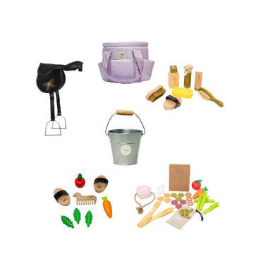 By Astrup Stable and Equipment Package for Riding Horses - Midi - Purple Glitter 