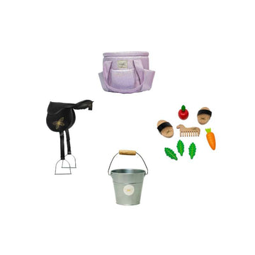 By Astrup Stable and Equipment Package for Riding Horses - Mini - Purple Glitter 