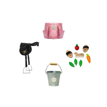 By Astrup Stable and Equipment Package for Riding Horses - Mini - Pink Glitter 