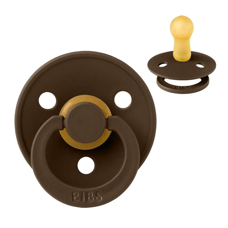 Bibs Round Colour Pacifier - sz. 2 - natural rubber - Mocha 