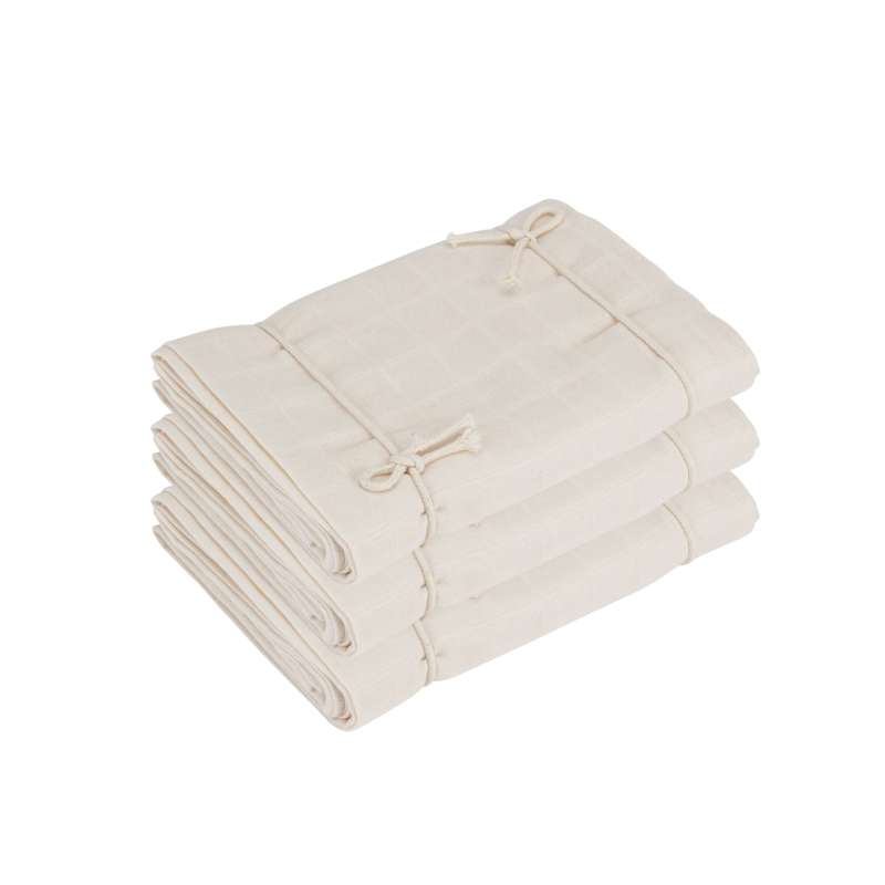 Naturebaby Ecologische Luierdoeken/Minispon - 3-pack - Natuurlijke Wit 