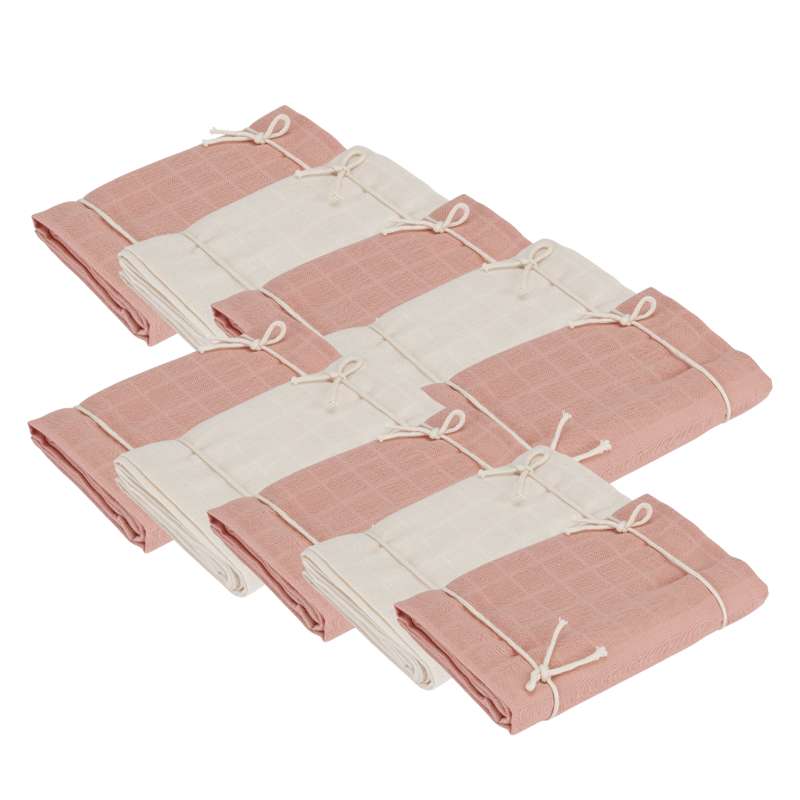 Naturebaby Pañales de tela ecológicos/Minisuelos - paquete de 10 - Nube Rosa/Blanco 