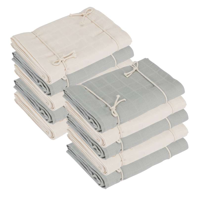 Naturebaby Organic Cloth Diapers/Mini Sled - 10-pack - Blue Fox/White 