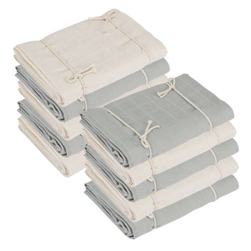 Naturebaby Organic Cloth Diapers/Mini Sled - 10-pack - Blue Fox/White 