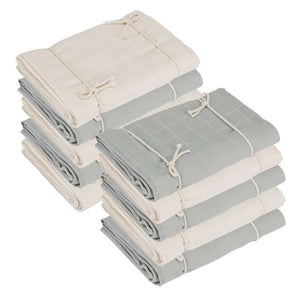 Naturebaby Ekološke tkanine za plenice/Minisvob - 10-pak - Modra lisica/Bela 