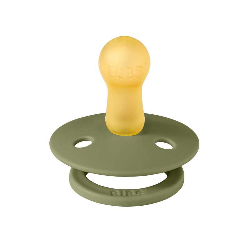 Bibs Round Colour Pacifier - sz. 2 - natural rubber - Olive 