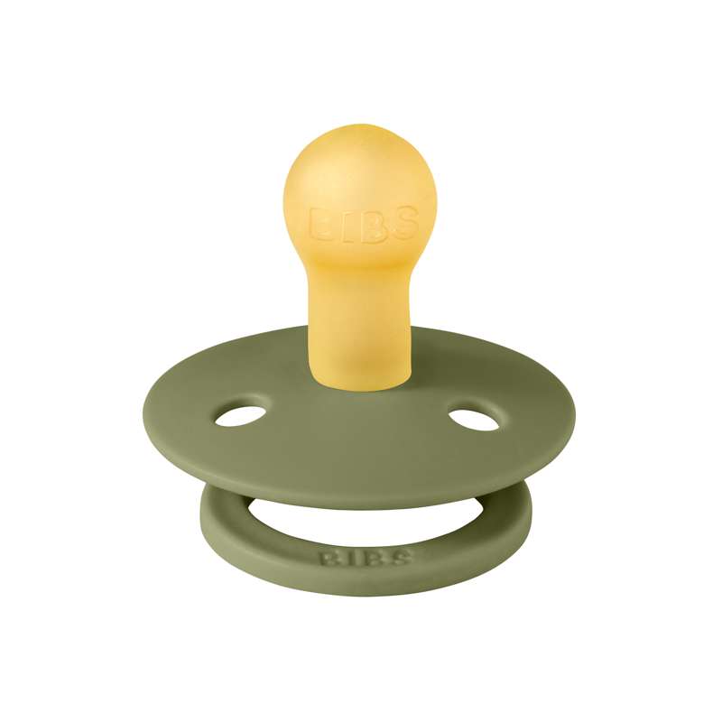 Bibs Round Colour Pacifier - sz. 1 - natural rubber - Olive 