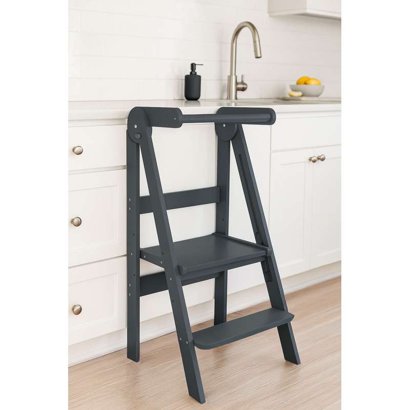 Kid'oh Torre Montessoriana - Pieghevole - Legno - Grigio 