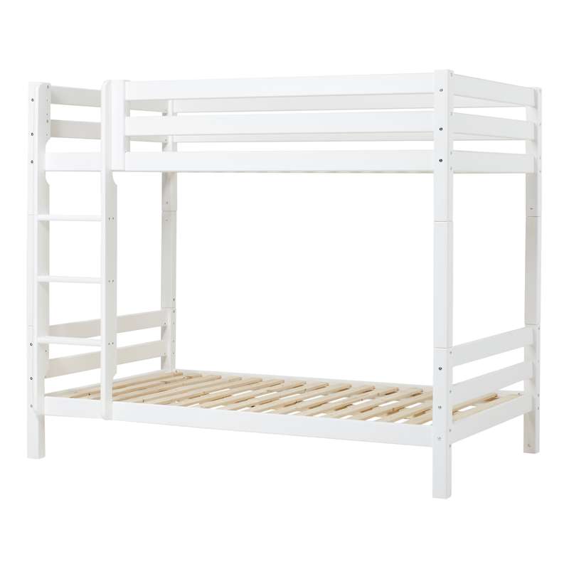 Hoppekids ECO Luxury - Straight Ladder to High Bunk Bed - White 