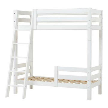 Hoppekids ECO Luxury - Hohe Etagenbett - 70x160 cm. - Zwei Rausfallschutze und Schräge Leiter - Weiß 