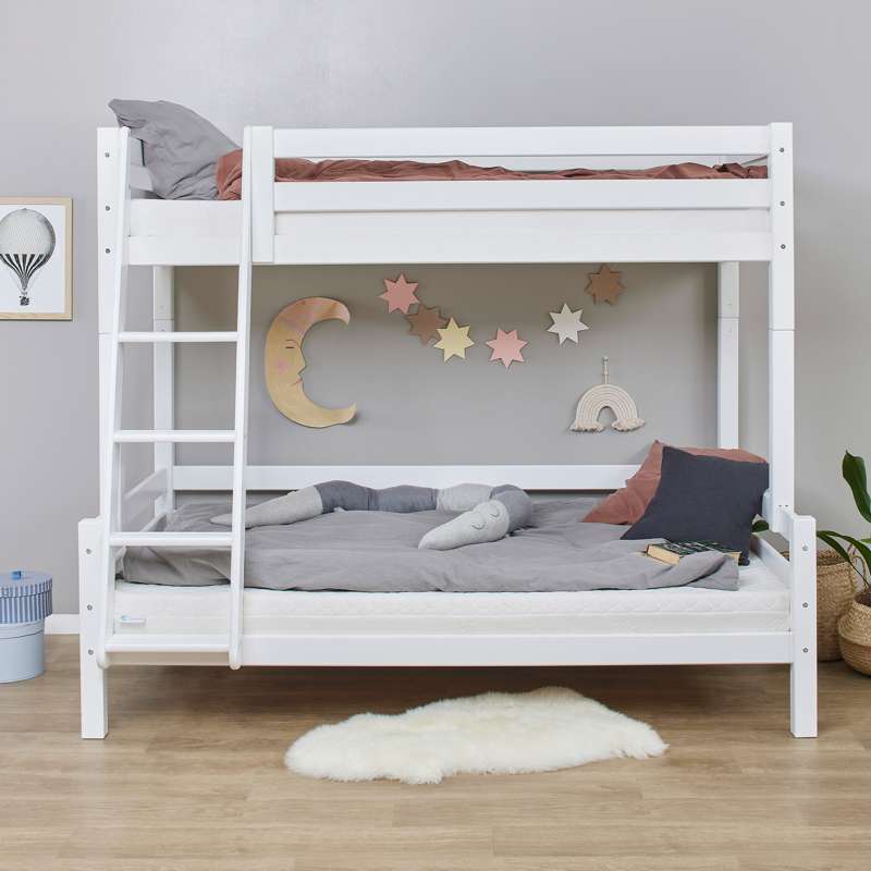 Hoppekids ECO Luxury - Hohe Familien Etagenbett - 120x200 cm. - Weiß 
