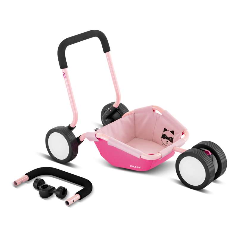 PUKY Traily - Carrito de paseo 2 en 1 y remolque de bicicleta - Rosa Retro 