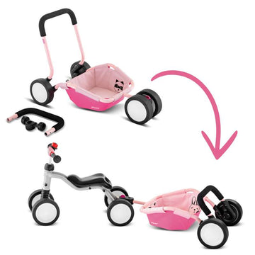 PUKY Traily - Carrito de paseo 2 en 1 y remolque de bicicleta - Rosa Retro 