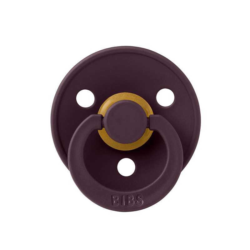 Sucette Bibs Rond Colour - t. 2 - caoutchouc naturel - Prune 