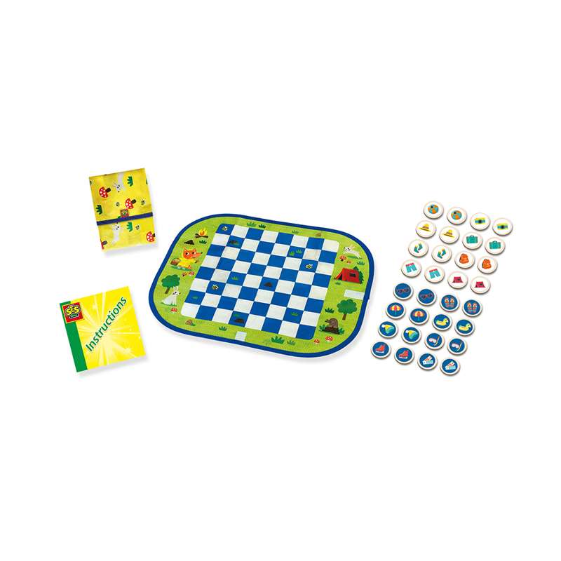 SES Creative Game - Checkers and Memory Game in Travel Bag 