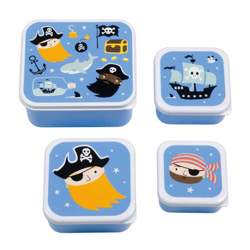 A Little Lovely Company Lunchbox - und Snackbox-Set - 4 Stück - Piraten 
