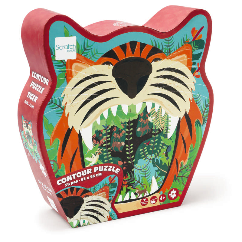 Scratch Silueta puzzle - Tiger 