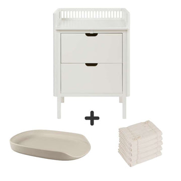 Sebra Mesa de Mudança c/ Gavetas - Branco Clássico - Conjunto 2 