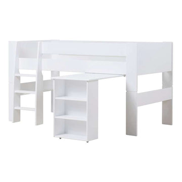 Hoppekids PUUR - Halfhoogslaper m. Bureau - Wit 