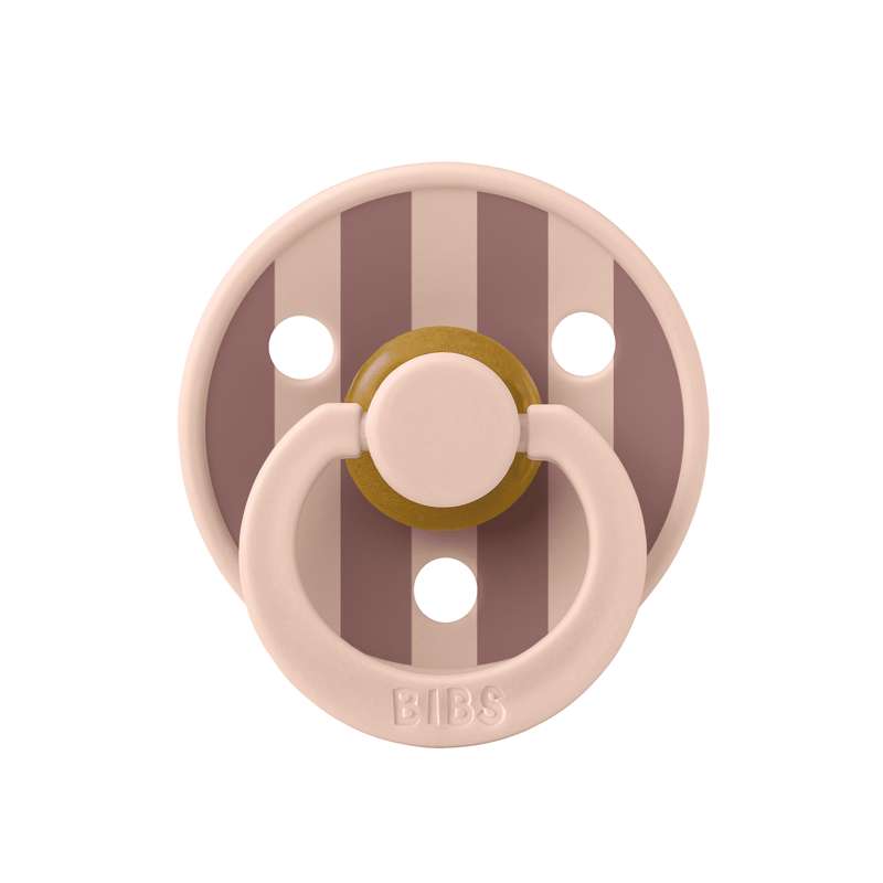 Sucette Bibs Rond Colour - t. 2 - caoutchouc naturel - Studio - Bloc - Blush/Woodchuck 