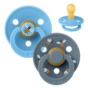 Chupete Bibs Redondo Colour - 2-Pack - t. 1 - caucho natural - Estudio - Bumblebee - Mezcla de Brisa 