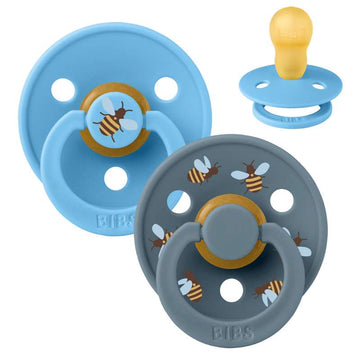 Bibs Ronde Colour Fopspeen - 2-Pack - mt. 3 - natuurrubber - Studio - Bumblebee - Breeze Mix 