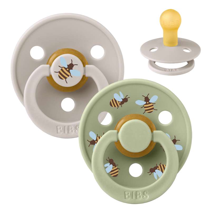 Bibs Okrúhly Colour Cumlík - 2-Pak - veľ. 1 - prírodná guma - Štúdio - Bumblebee - Houbová zmes 