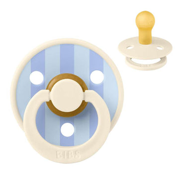 Bibs Round Colour Pacifier - sz. 1 - natural rubber - Studio - Block - Ivory/Dusty Blue