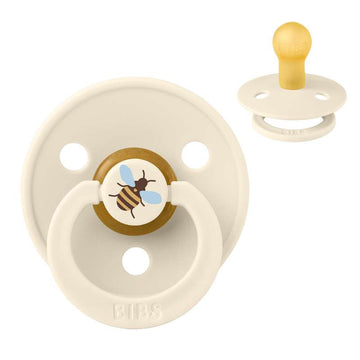BIBS Runder Colour Schnuller - Gr. 1 - Naturkautschuk - Bumblebee Studio - Ivory