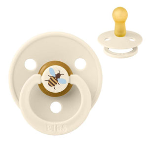 Bibs Rund Colour Schnuller - Gr. 2 - Naturkautschuk - Studio - Bumblebee - Elfenbein 
