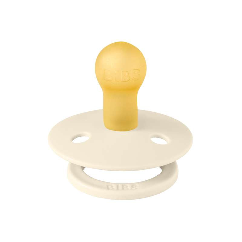 BIBS Round Colour Pacifier - Size 1 - Natural rubber - Bumblebee Studio - Ivory