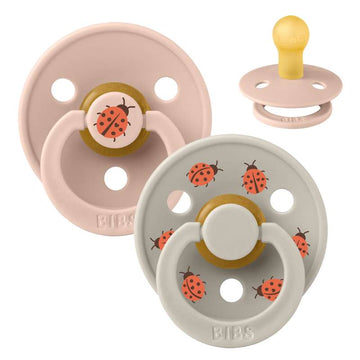 Sucette Bibs Rond Colour - 2-Pak - t. 1 - caoutchouc naturel - Studio - Coccinelle - Mélange de rose 