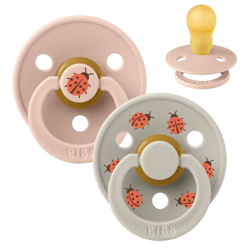 Bibs Ronde Colour Fopspeen - 2-Pack - mt. 3 - natuurrubber - Studio - Ladybug - Blush Mix 