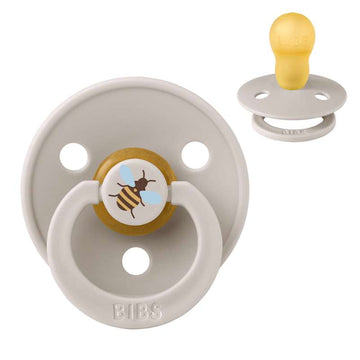BIBS Round Colour Pacifier - Size 3 - Natural rubber - Bumblebee Studio - Mushroom