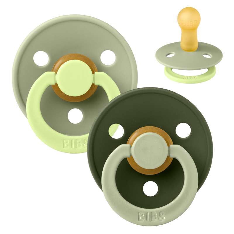 BIBS Rund Colour cumlík - vel. 2 - přírodní guma - Studio - Fusion - Sage/Hunter Green Mix 