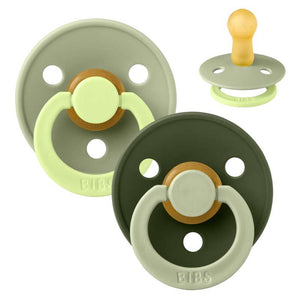 BIBS Rund Colour dudica - št. 2 - naravna guma - Studio - Fusion - Sage/Hunter Green Mix 