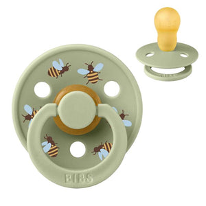 Bibs Ronde Colour Fopspeen - mt. 3 - natuurrubber - Studio - Bumblebee - Salie 