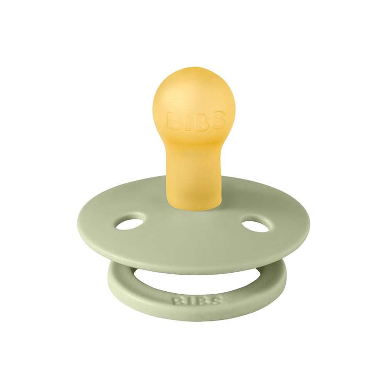 BIBS Round Colour Pacifier - Size 1 - Natural rubber - Bumblebee Studio - Sage
