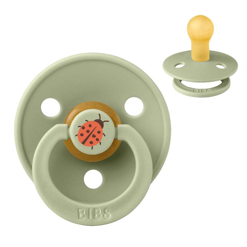 Succhietto Bibs Rotondo Colour - tg. 1 - gomma naturale - Studio - Coccinella - Salvia 