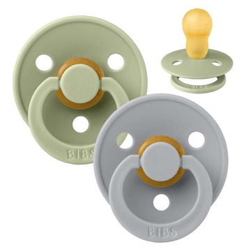 Succhietto Bibs Rotondo Colour - 2-Pak - tg. 3 - gomma naturale - Salvia/Nuvola 
