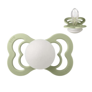 BIBS Symmetrischer Supreme Schnuller - Gr. 2 - Silikon - GLOW - Sage