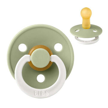 Bibs Round Colour Pacifier - sz. 2 - natural rubber - GLOW - Sage 