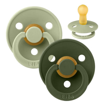 BIBS Okrugla Colour duda - 2-pakiranje - Str. 2 - prirodna guma - Sage/Hunter Green