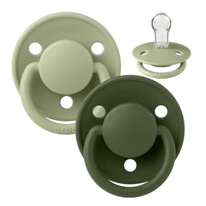 Sucette BIBS ronde De Lux - Lot de 2 - Taille unique - Silicone - Sage/Hunter Green