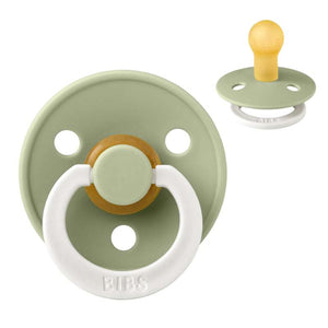 Bibs Round Colour Pacifier - sz. 1 - natural rubber - GLOW - Sage 